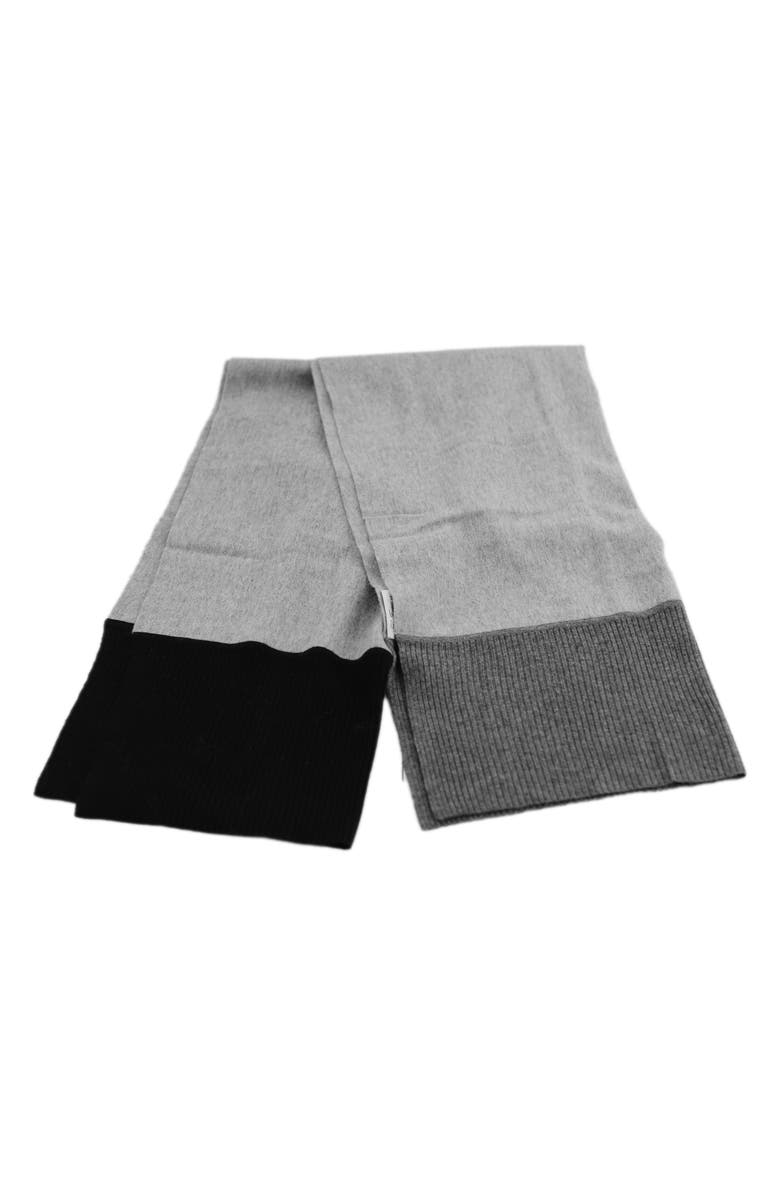 La Fiorentina Cashmere Three-Tone Scarf, Alternate, color, Grey/Black