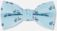 Deux par Deux Boy's Bow Tie Pale Blue With Bicycle