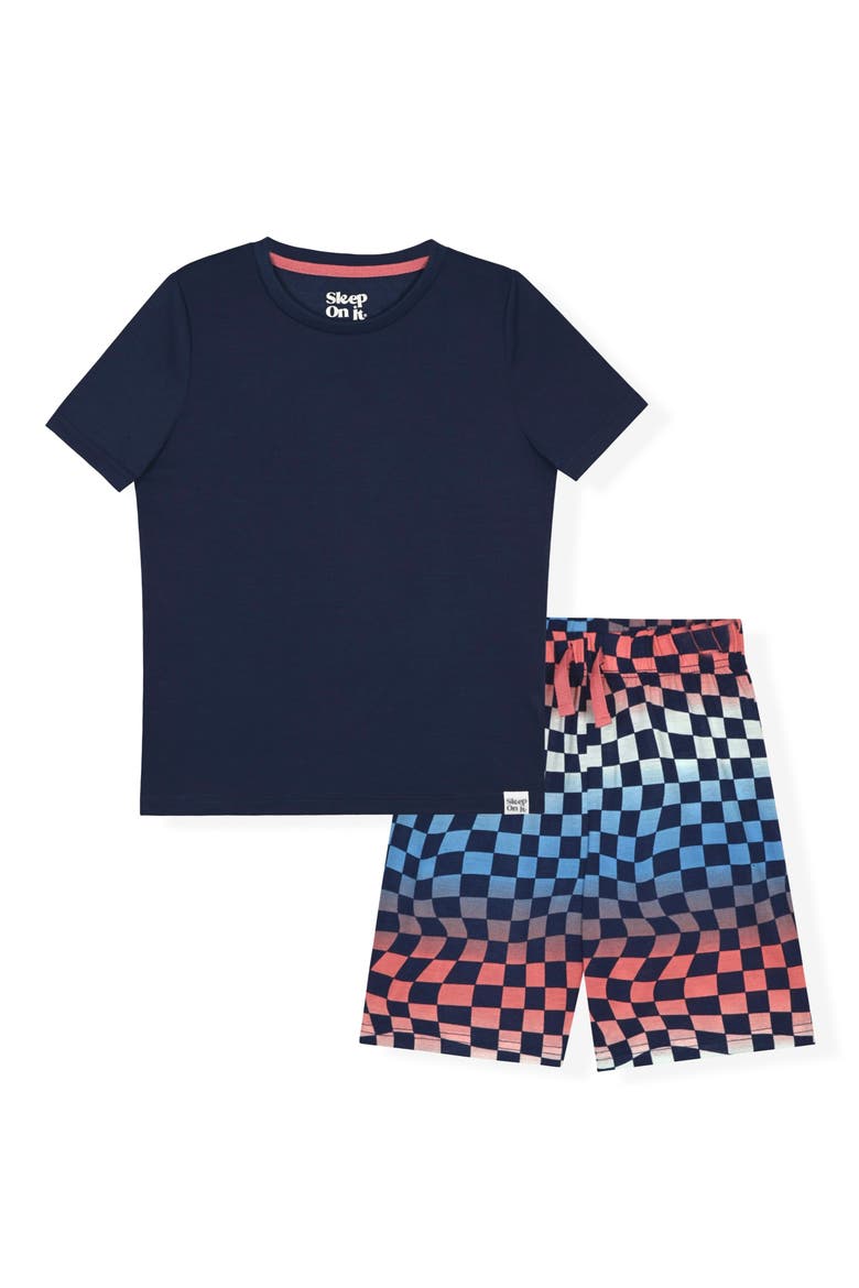 Kids' T-Shirt & Pajama Shorts Set, Main, color, NAVY