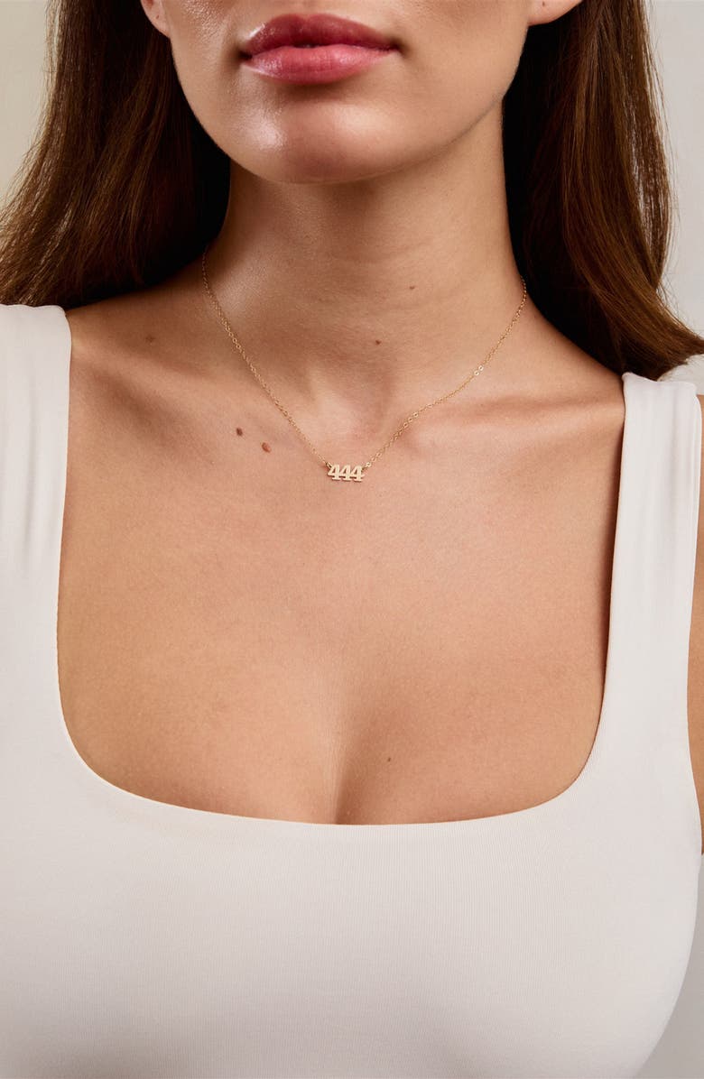 Set & Stones Angel Number Pendant Necklace, Alternate, color, Gold / 111