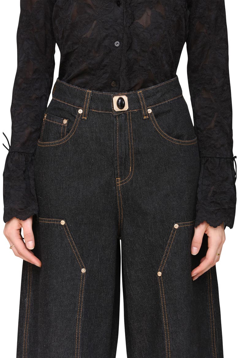 Barre Barrel Hem Jeans, Alternate, color, EBONY RINSE