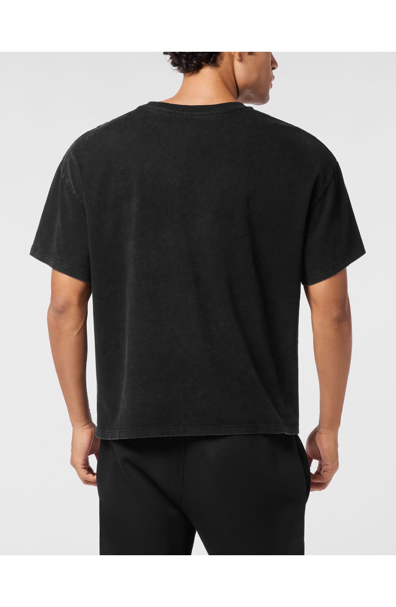 PLEIN SPORT Washed Fleece T-Shirt Scratch Tiger Men, Alternate, color, Black