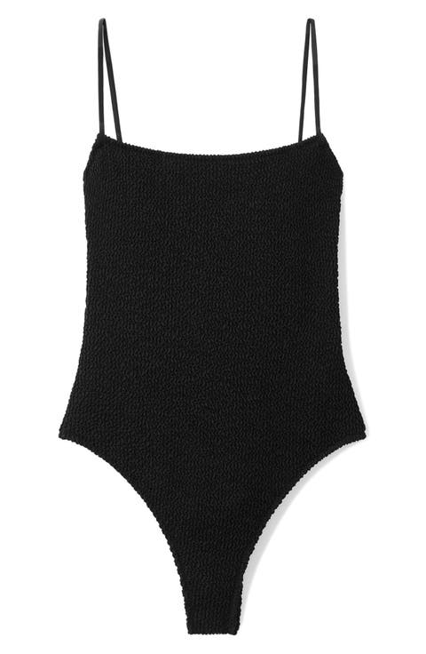 Textured One-Piece Swimsuit