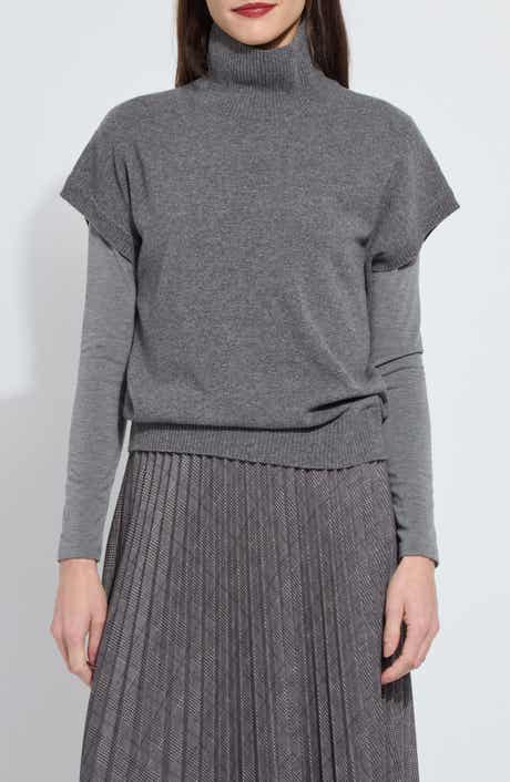 Short Sleeve Turtleneck Cashmere Sweater