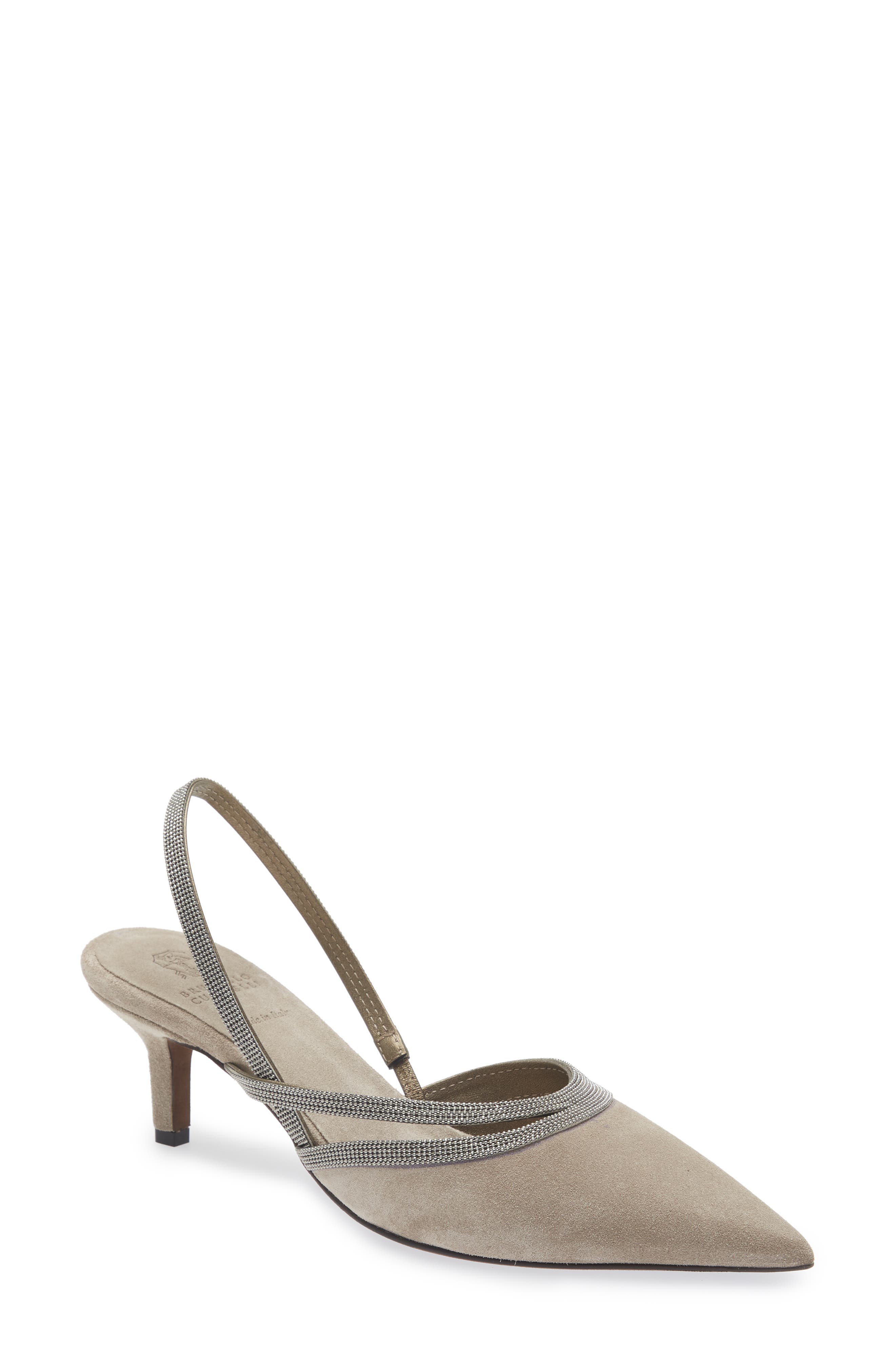 Brunello Cucinelli Monili Slingback Pump, Main, color, 