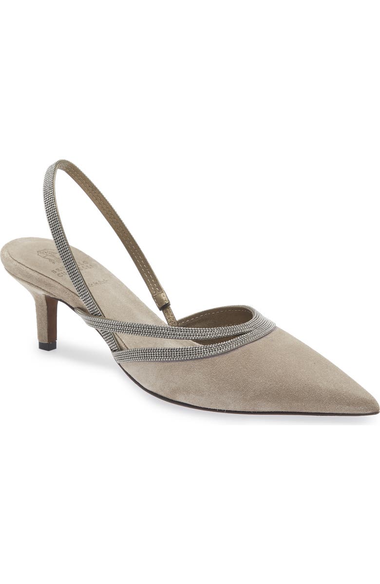 Brunello Cucinelli Monili Slingback Pump, Main, color,