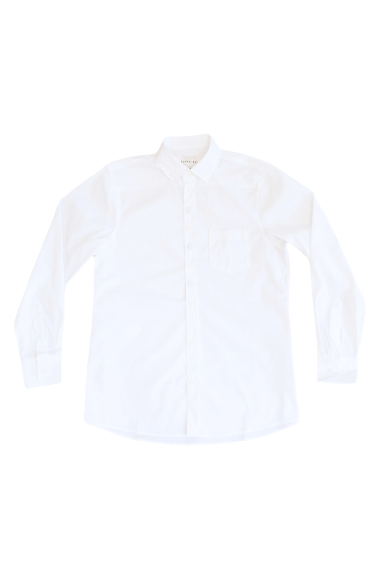 Dapper Boi White Essential Long Sleeve Button-Up, Main, color, White