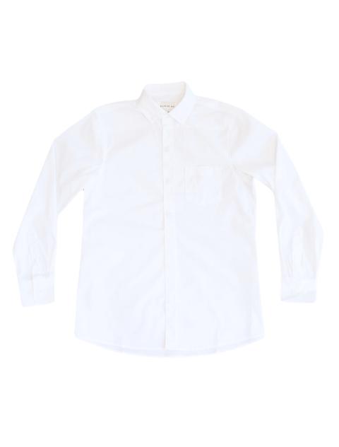 White Essential Long Sleeve Button-Up