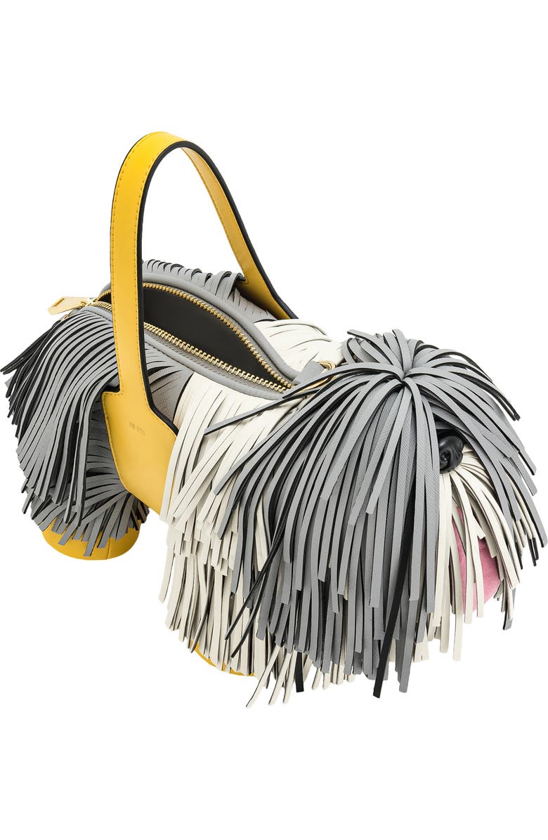 JW PEI Nita Puppy Shape Fringed Faux Leather Handbag, Alternate, color, Gray