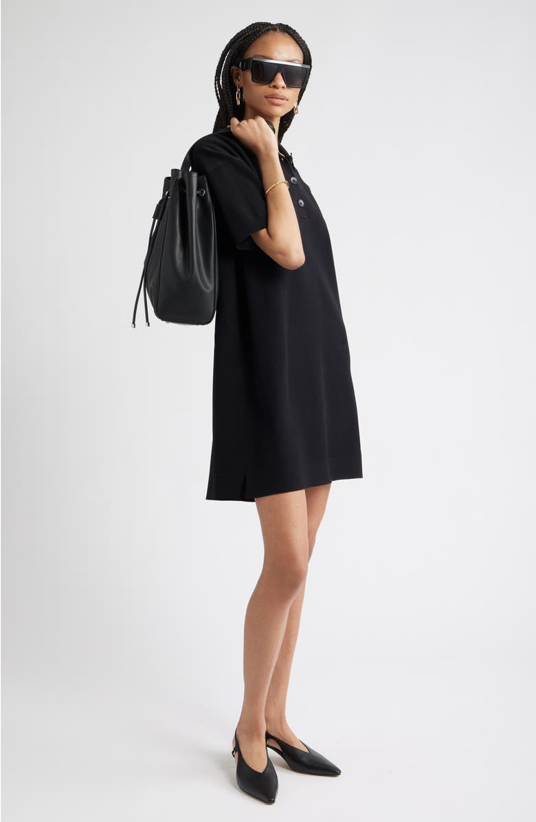 Nordstrom Polo Sweater Dress, Alternate, color, Black
