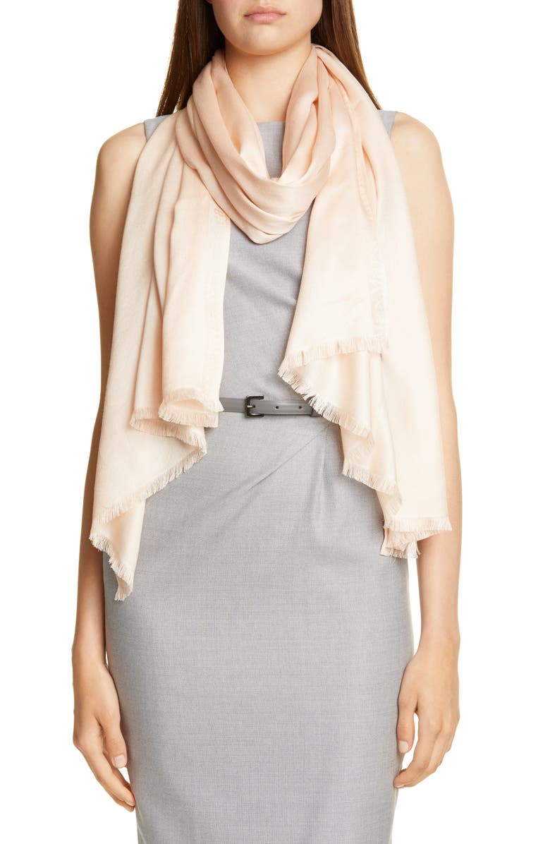 Max Mara Jacquard Logo Silk Scarf, Main, color,