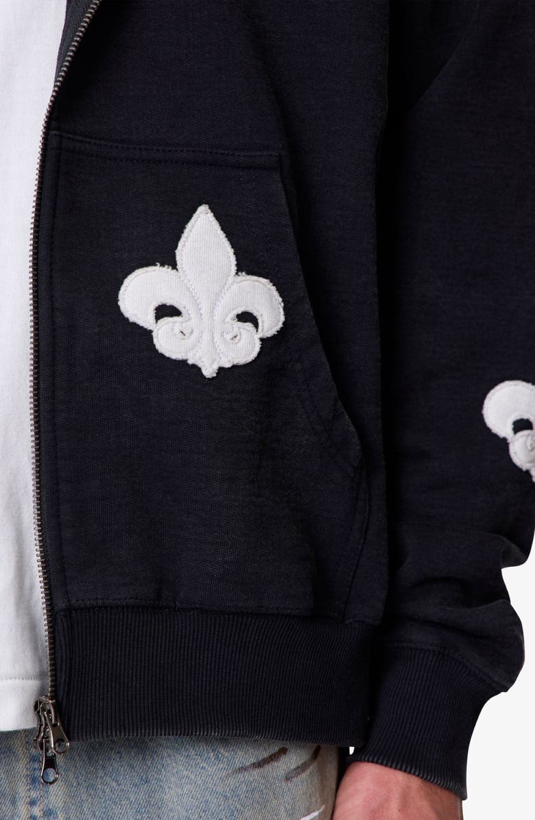 mnml Fleur de Lis Zip Hoodie, Alternate, color, 