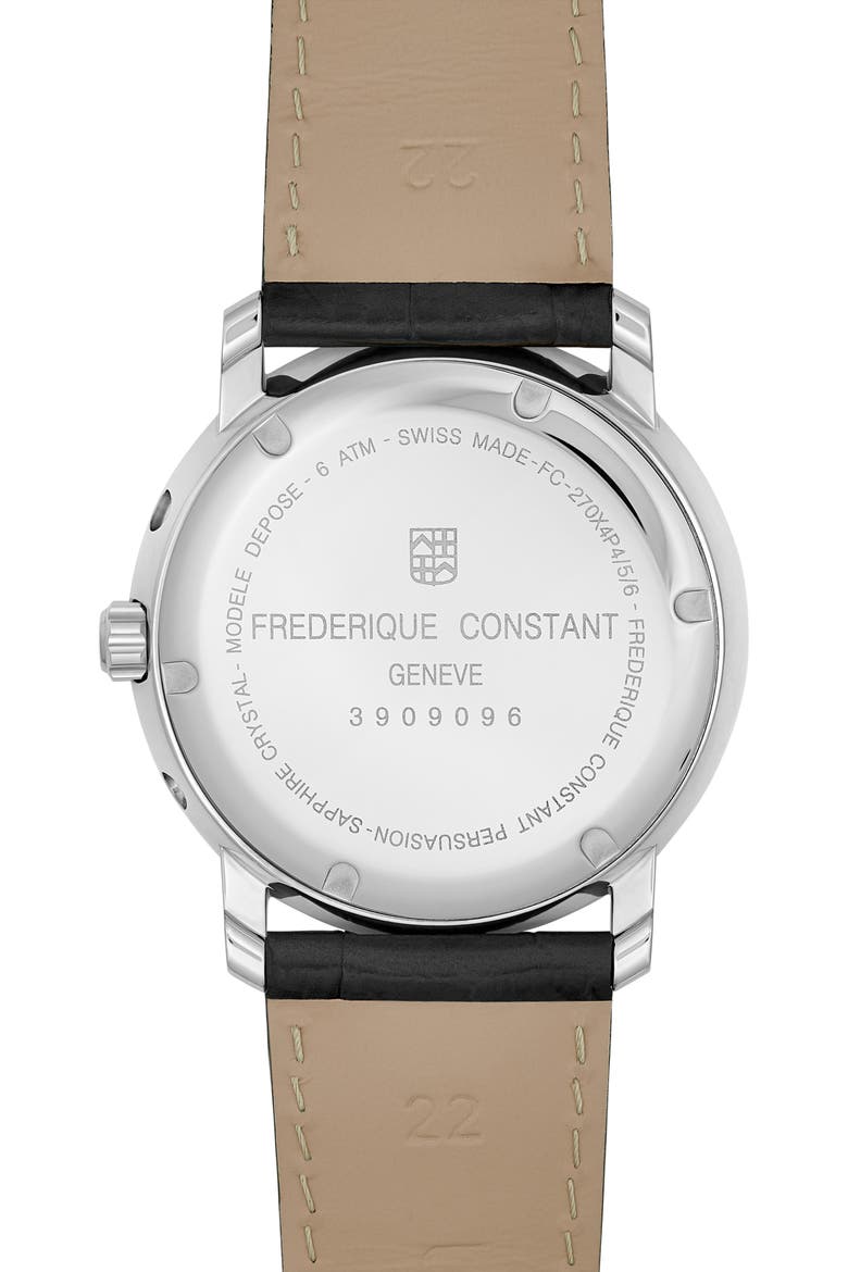 Classic Business Timer Leather Strap Watch, 40mm, Alternate, color, BLACK