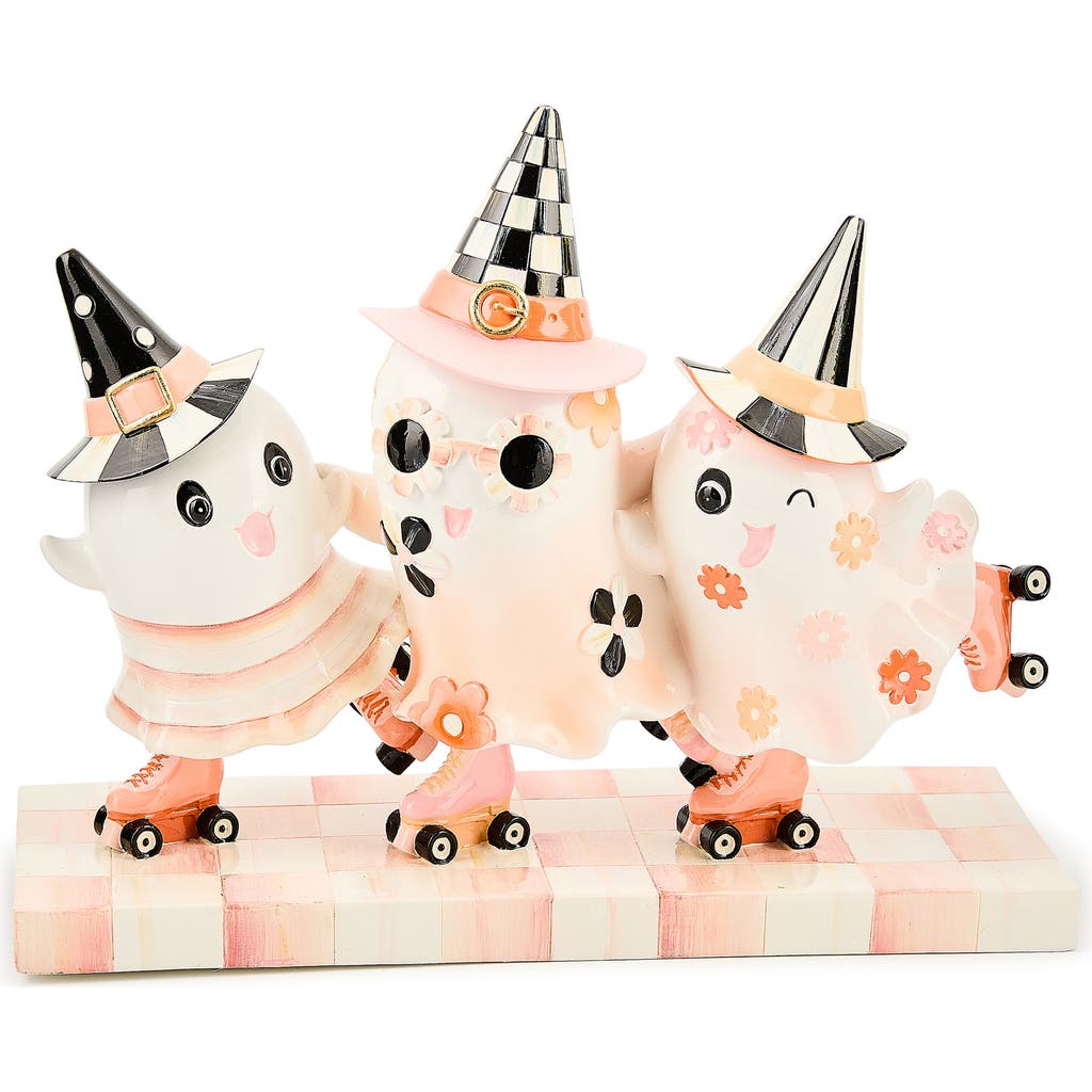 Mackenzie-childs Mackenzie Childs Hocus Pocus Ghost Trio Figurine In Pink