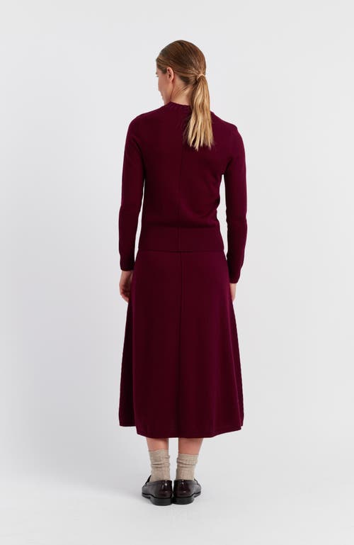 Chinti & Parker Wool & Cashmere Cropped Sporty Sweater In Burgundy