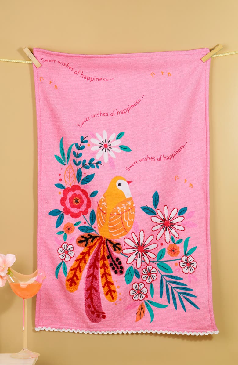 Tiramisu Sweet Wishes Set of 3 Kitchen Towels, Alternate, color, Pink/ Purple/ Blue