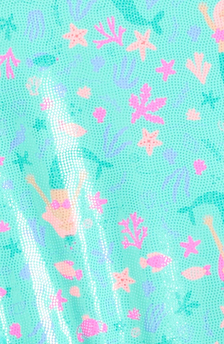 Flapdoodles Kids' Mermaid Shimmer Two-Piece Rashguard Swimsuit, Alternate, color, Print