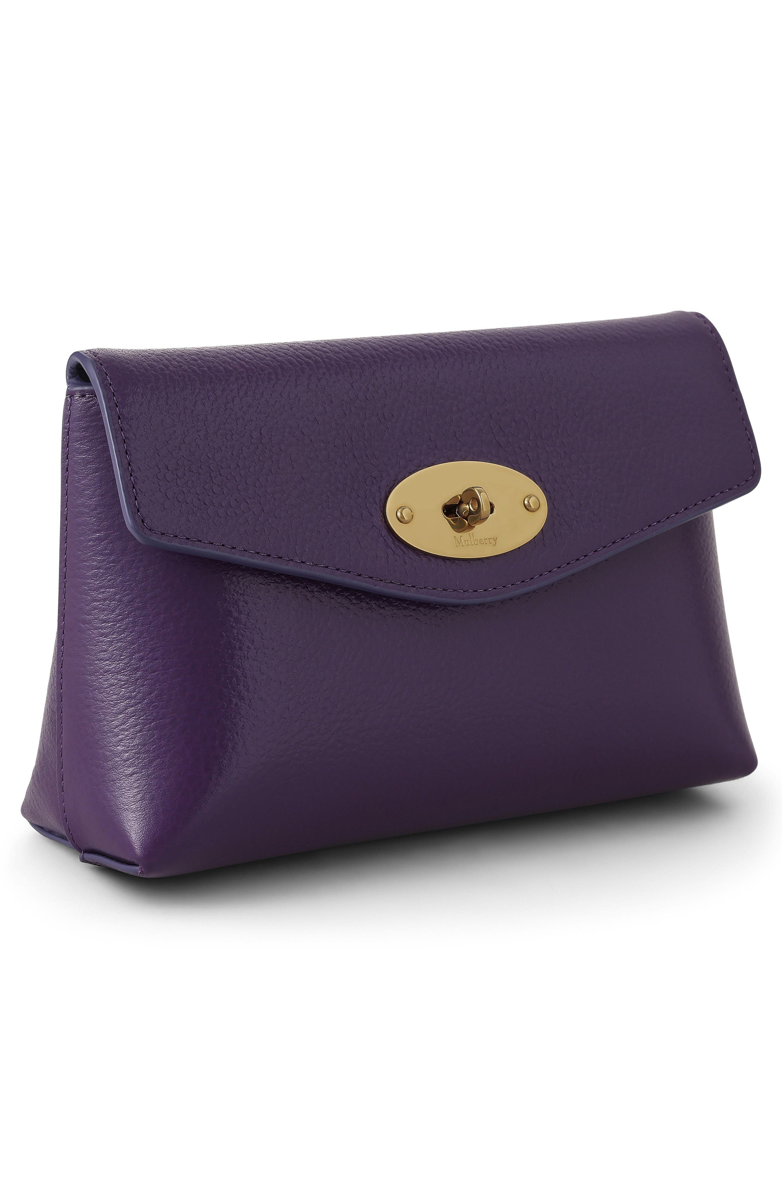 Darley Leather Cosmetics Pouch, Alternate, color, AMETHYST