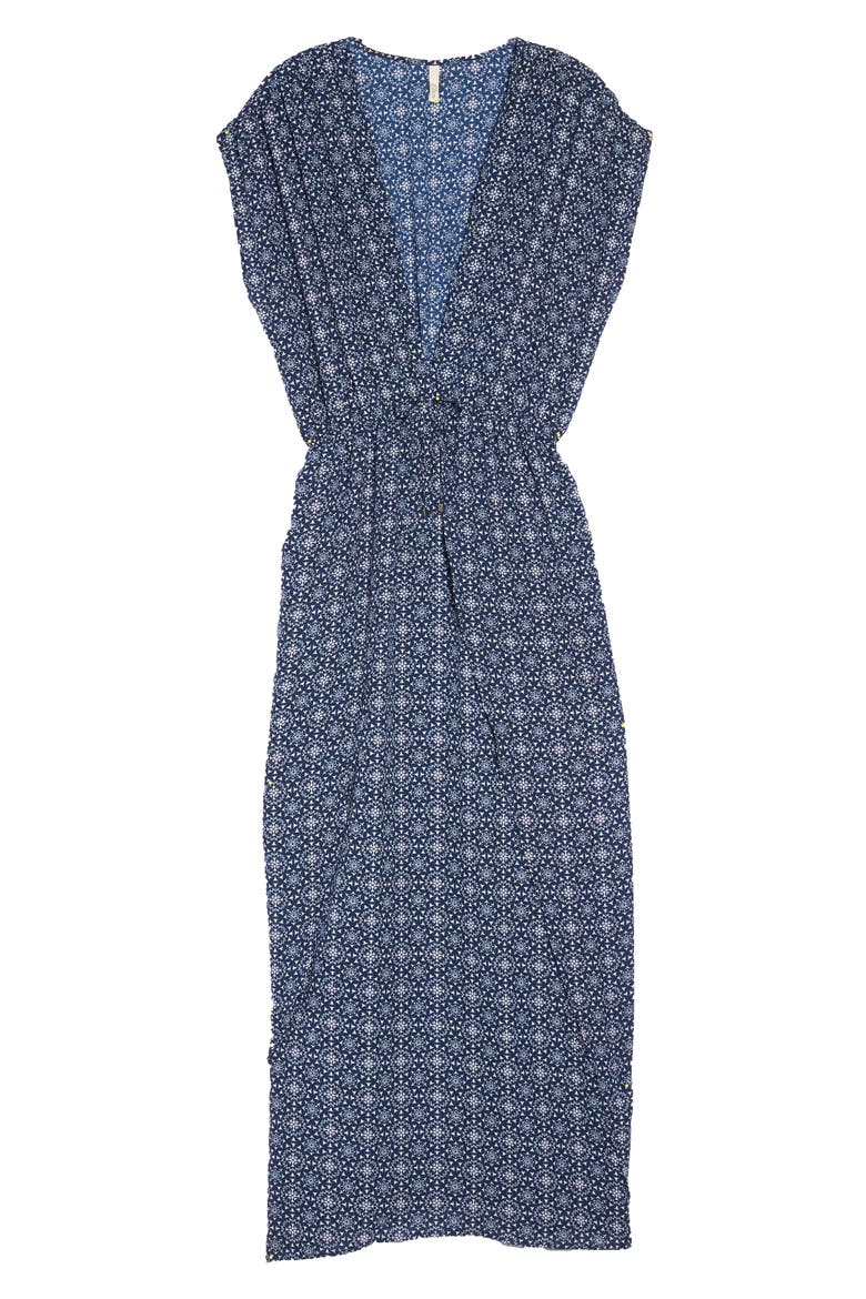 Print Cover-Up Maxi Dress, Alternate, color, GALAXY NAVY/ WHITE