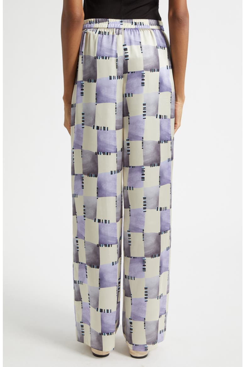 Check Satin Pants, Alternate, color, PURPLE