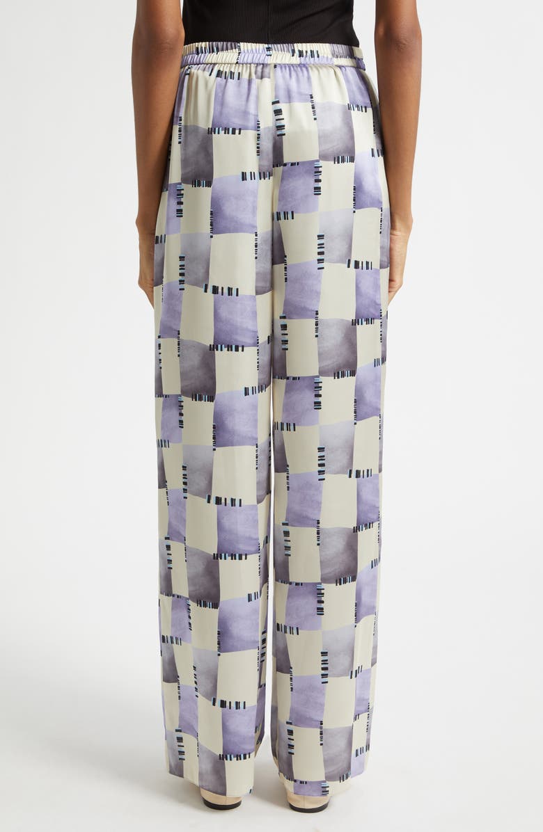 Emporio Armani Check Satin Pants, Alternate, color, Purple