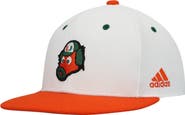 adidas Men's adidas White Miami Hurricanes On-Field Baseball Fitted Hat