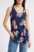 Loveappella Floral Knit Swing Tank