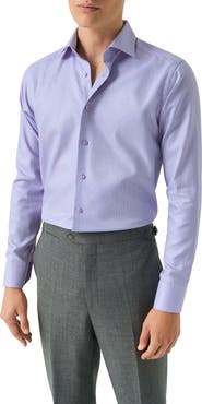 Eton Contemporary Fit Semi Solid Dress Shirt
