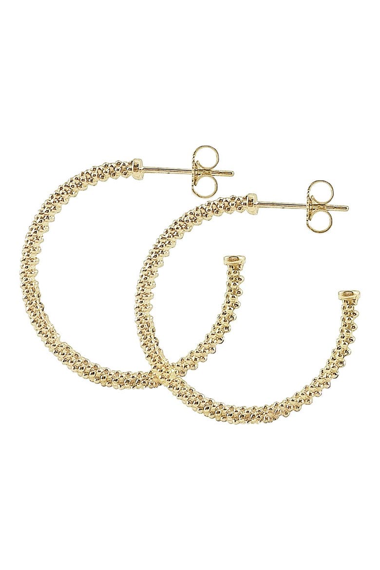 Caviar Hoop Earrings, Alternate, color, GOLD