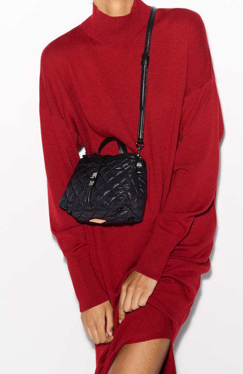 Mz Wallace Mini Astor Diamond Quilted Top Handle Bag In Black