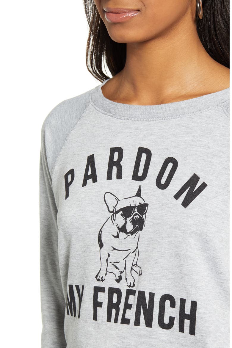 Pardon My French Pullover, Alternate, color, GREY