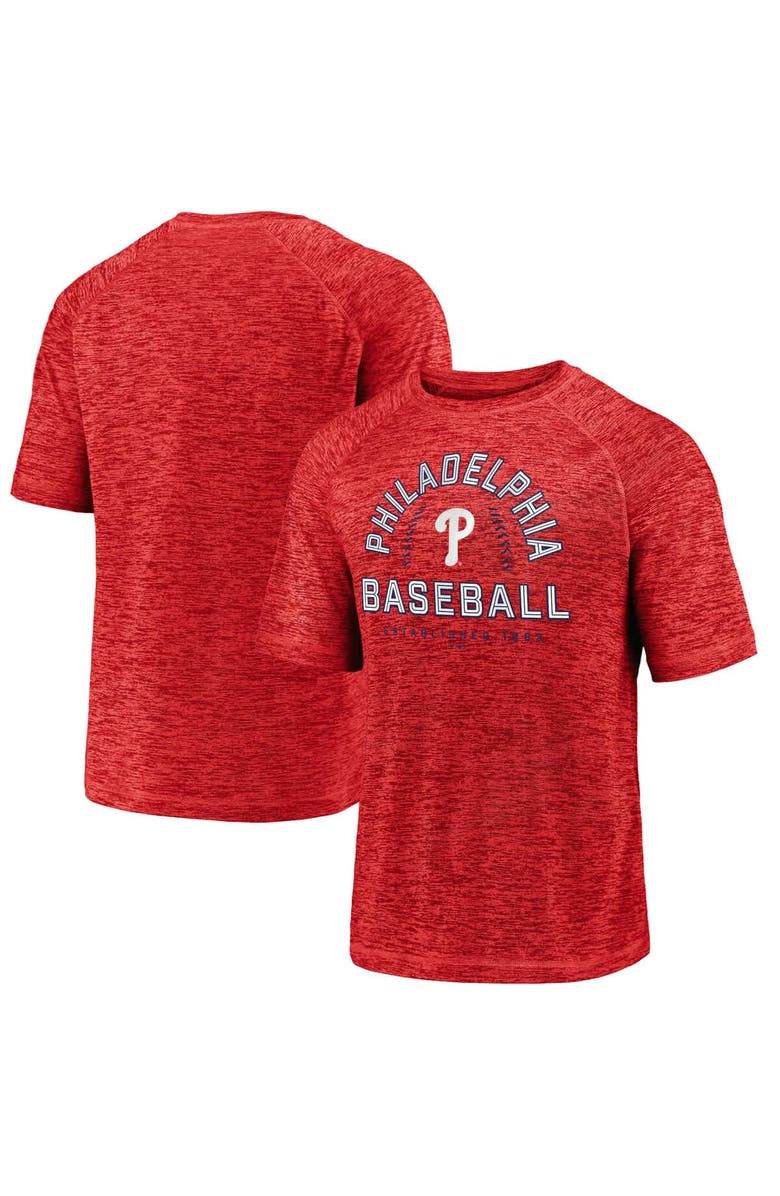 FANATICS Men's Fanatics Red Philadelphia Phillies Line Up Primary Threat Striated T-Shirt, Main, color, Red