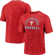 FANATICS Men's Fanatics Red Philadelphia Phillies Line Up Primary Threat Striated T-Shirt