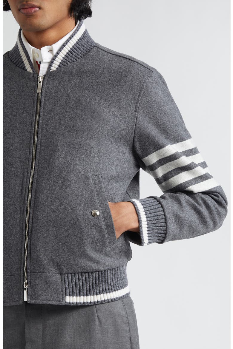 Wool & Cashmere Bomber Jacket, Alternate, color, MEDIUM GREY