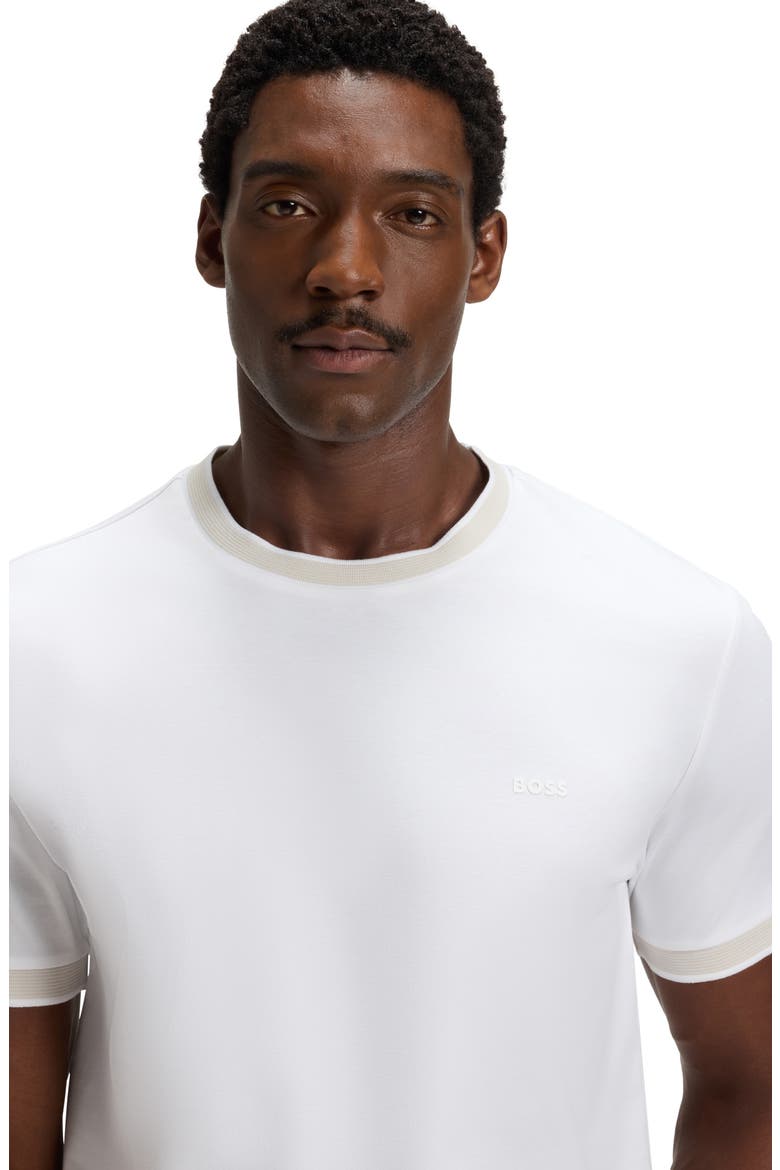 Tessler Slim Fit Cotton Ringer T-Shirt, Alternate, color, WHITE