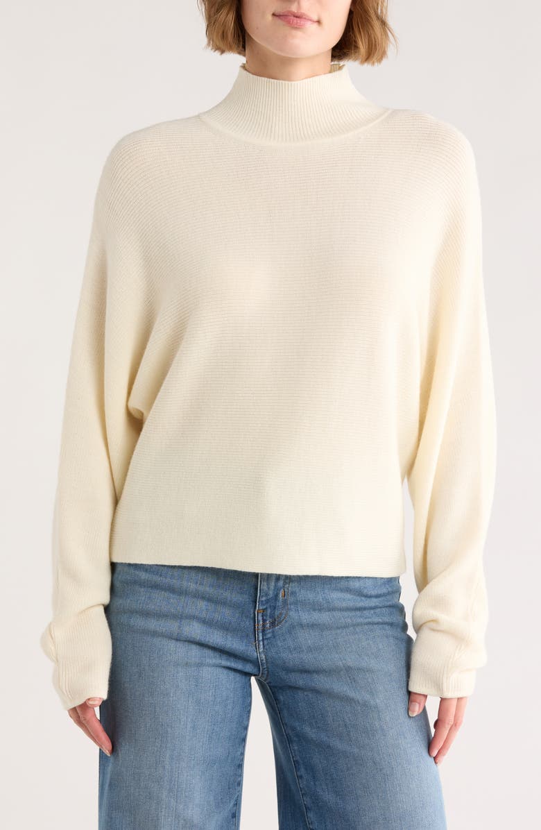 Ramy Brook Cassidy Mock Neck Wool Sweater, Main, color, Ivory