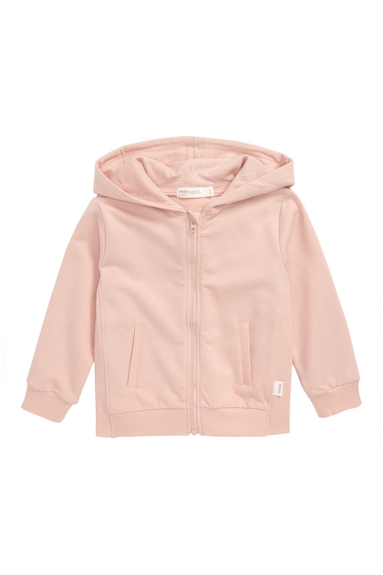miles baby Organic Cotton Hoodie, Main, color, LIGHT PINK