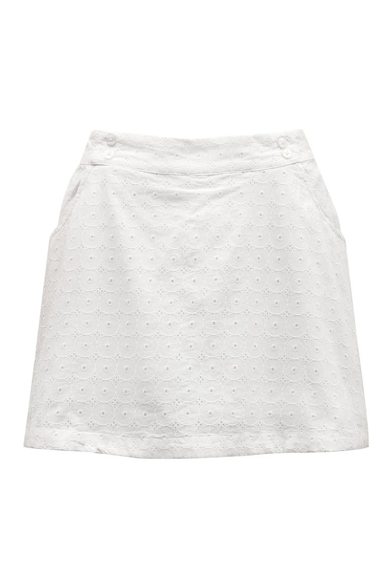 Women's Organic Eyelet Skort, Main, color, White Circle Grid Eyelet
