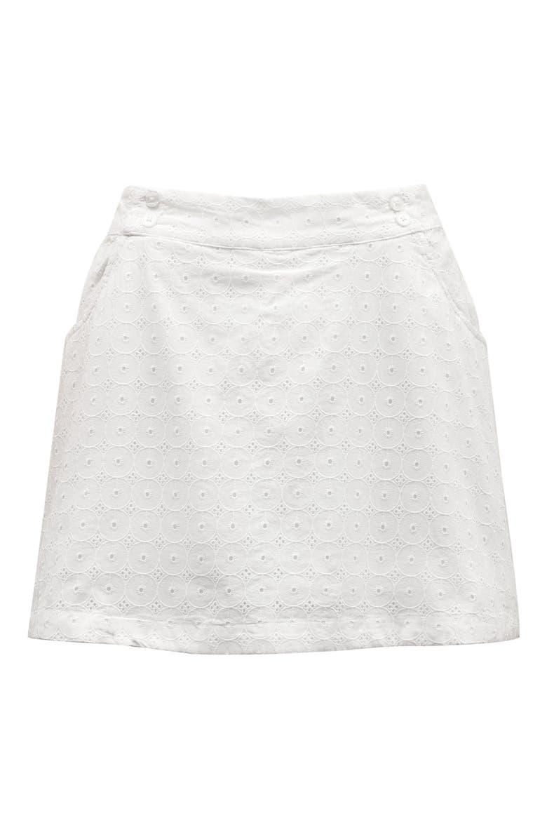 Hope & Henry Women's Organic Eyelet Skort, Main, color, White Circle Grid Eyelet