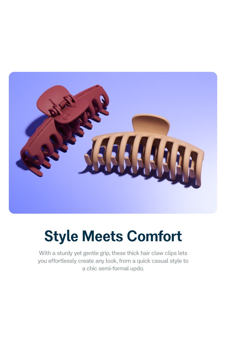 Gimme Beauty Thick Hair Claw Clips, Alternate, color, Brown