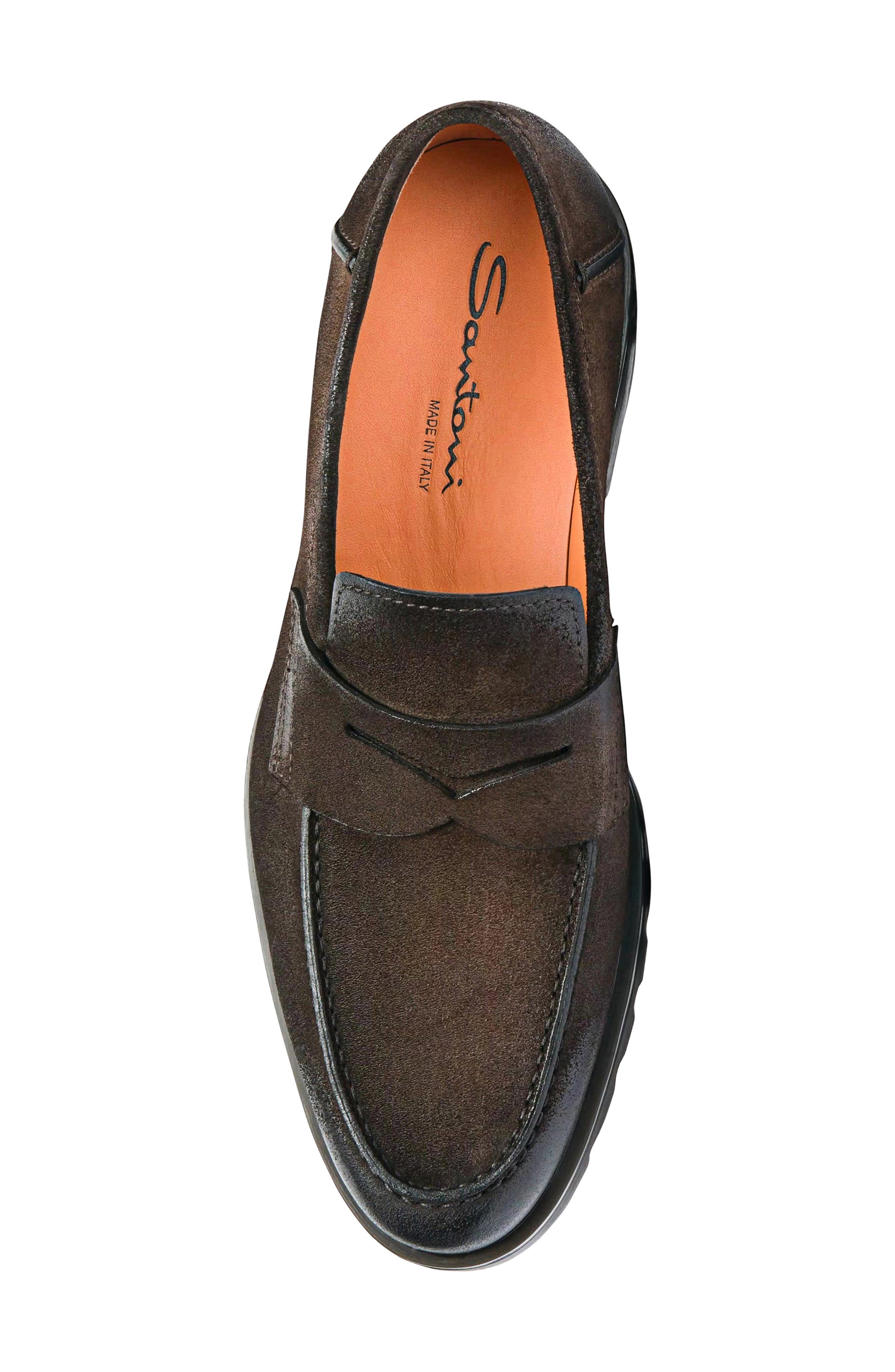 Leather Penny Loafer, Alternate, color, DARK BROWN