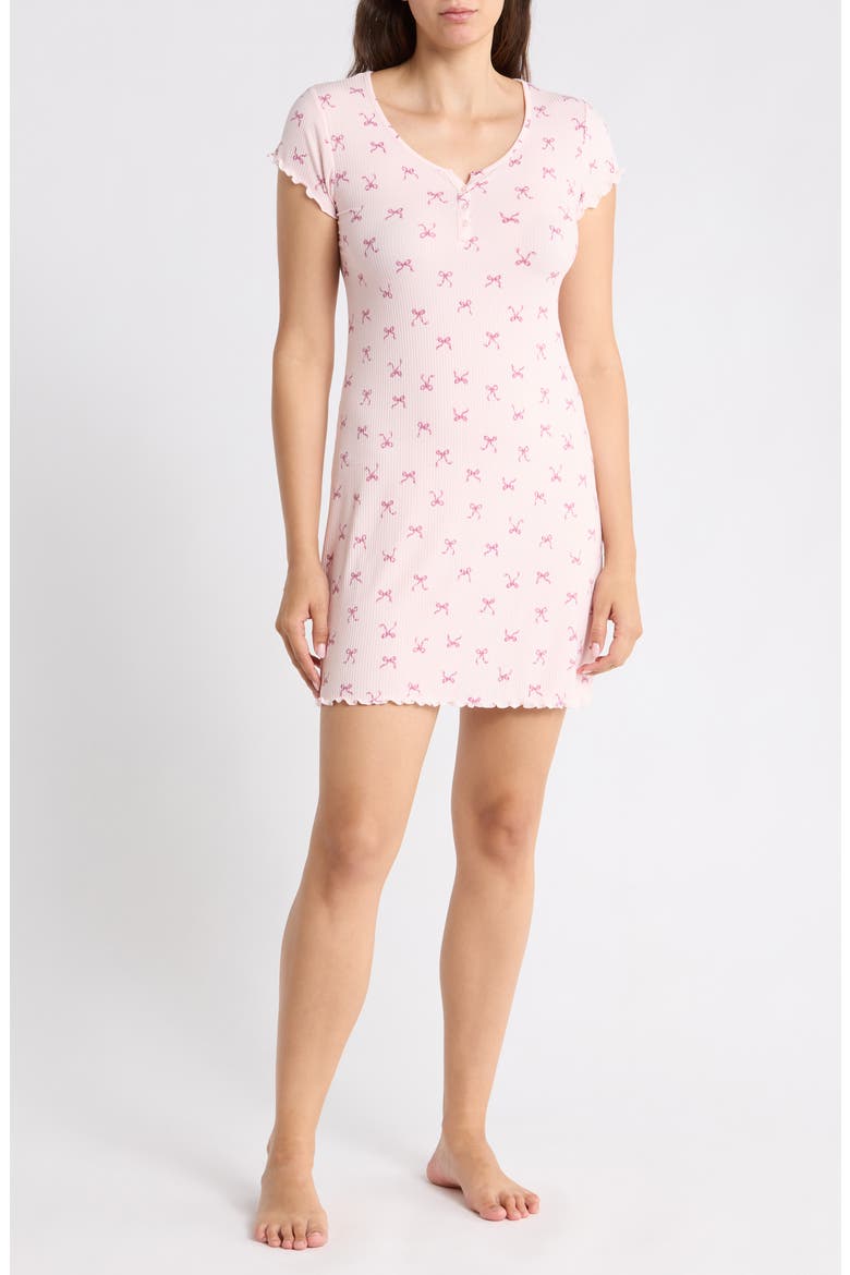 Bow Print Nightgown, Main, color, PURPLE BOWS