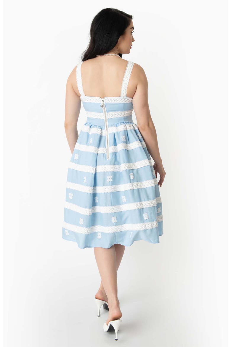 1960s Swing Sundress, Alternate, color, Light Blue/White Stripes