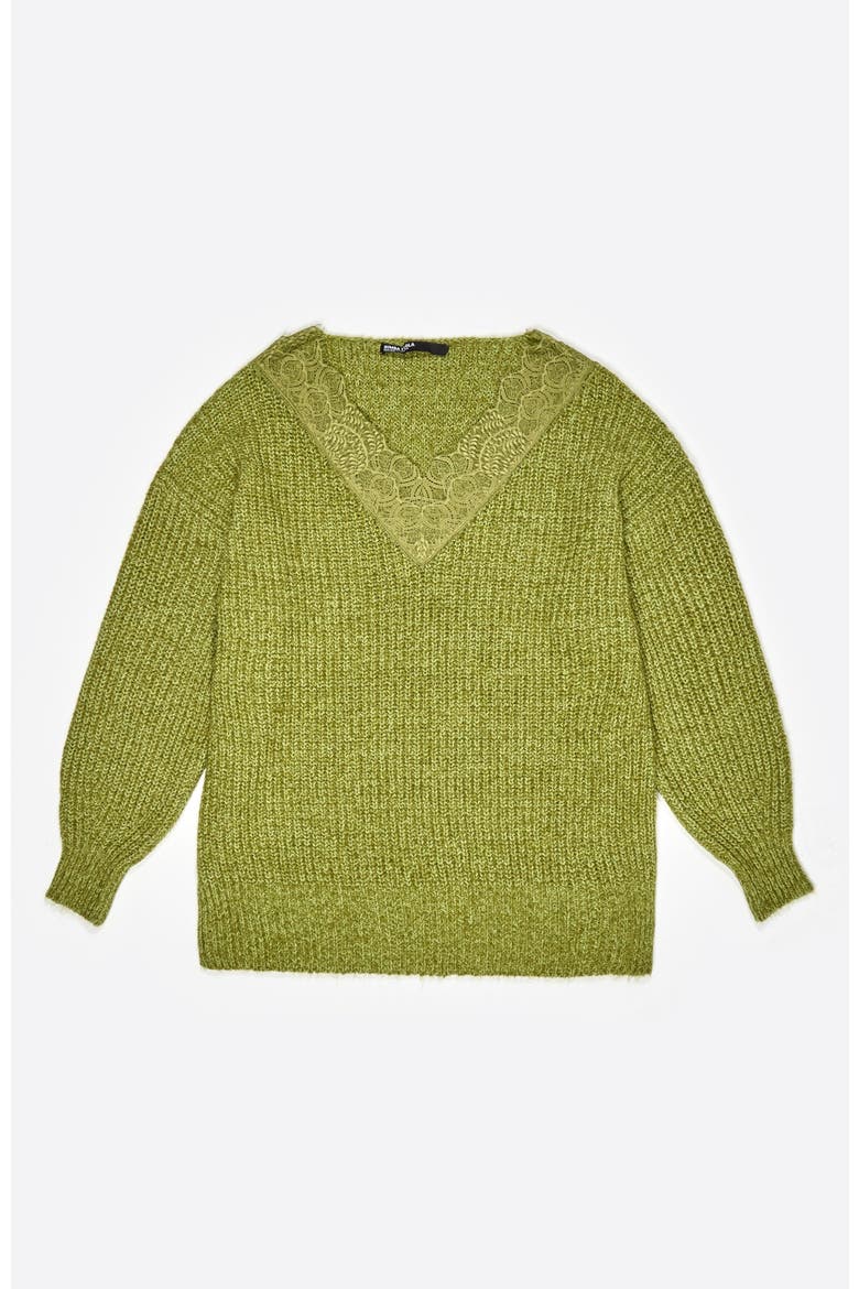 Long Lace Sweater, Main, color, KIWI