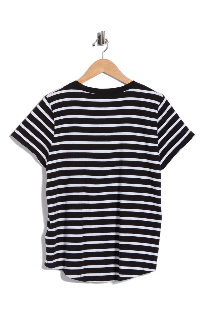 Softfade Stripe Cotton T-Shirt, Alternate, color, JET BLACK