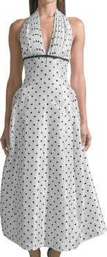 Endless Rose Polka Dot Halter Maxi Dress