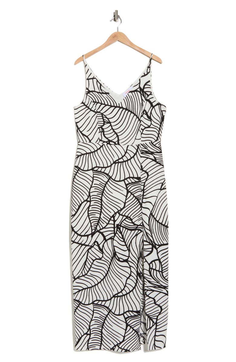 Renee C Abstract Print Sheath Dress, Alternate, color, White/ Black