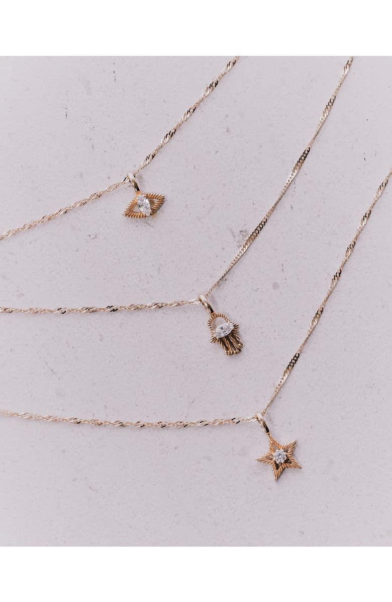 Edge of Ember Star Diamond Pendant Necklace, Alternate, color, Star