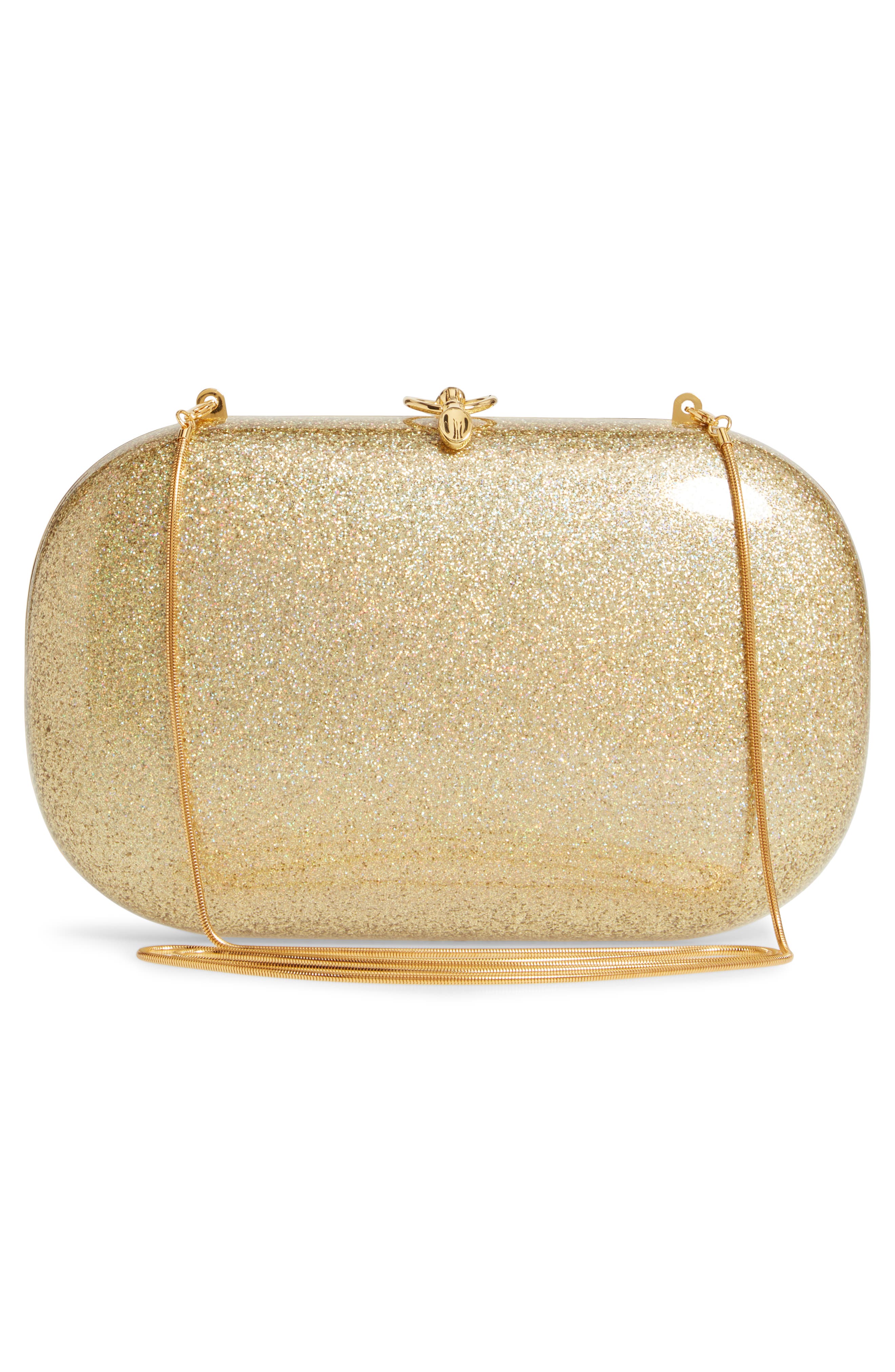 Elina Plus Rainbow Dust Clutch, Alternate, color, GOLD