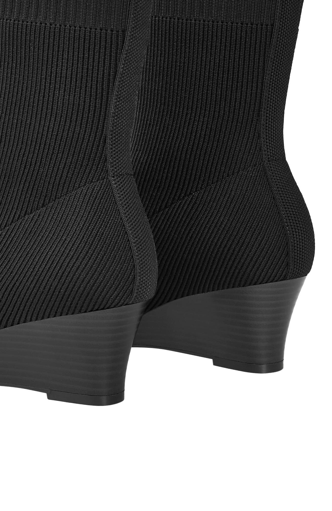 VIVAIA Margot Wedge Bootie Square-Toe Water-Repellent Boots, Alternate, color, Black